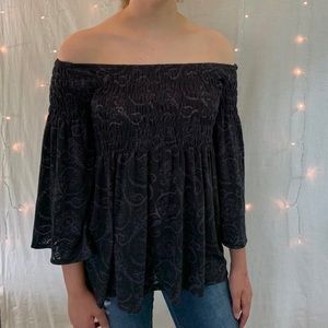 Black off the shoulder blouse!